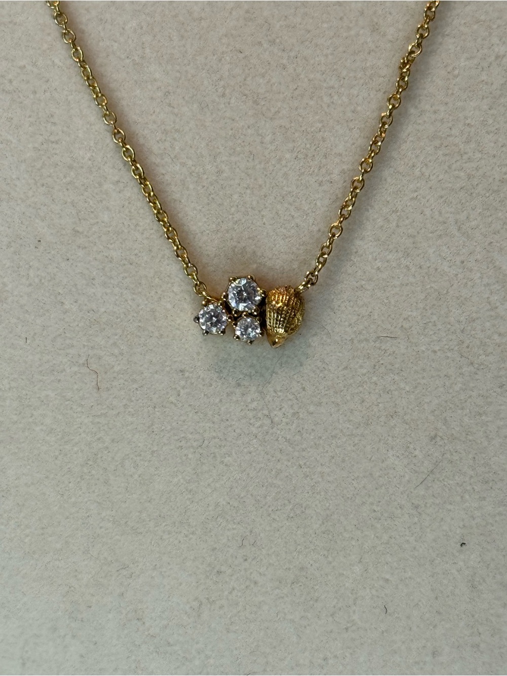 Kurt Geiger Gold-Tone Necklace with Clear Crystal Cluster & Eagle. 16-18” EUC - Picture 3 of 6